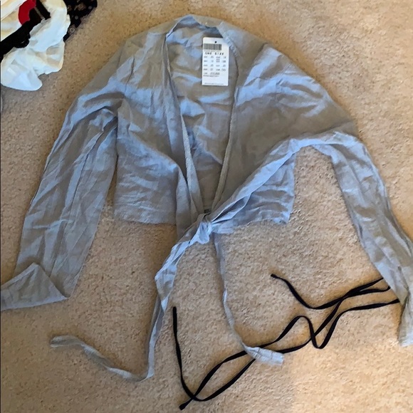 blue and white striped tie shirt - Picture 1 of 2